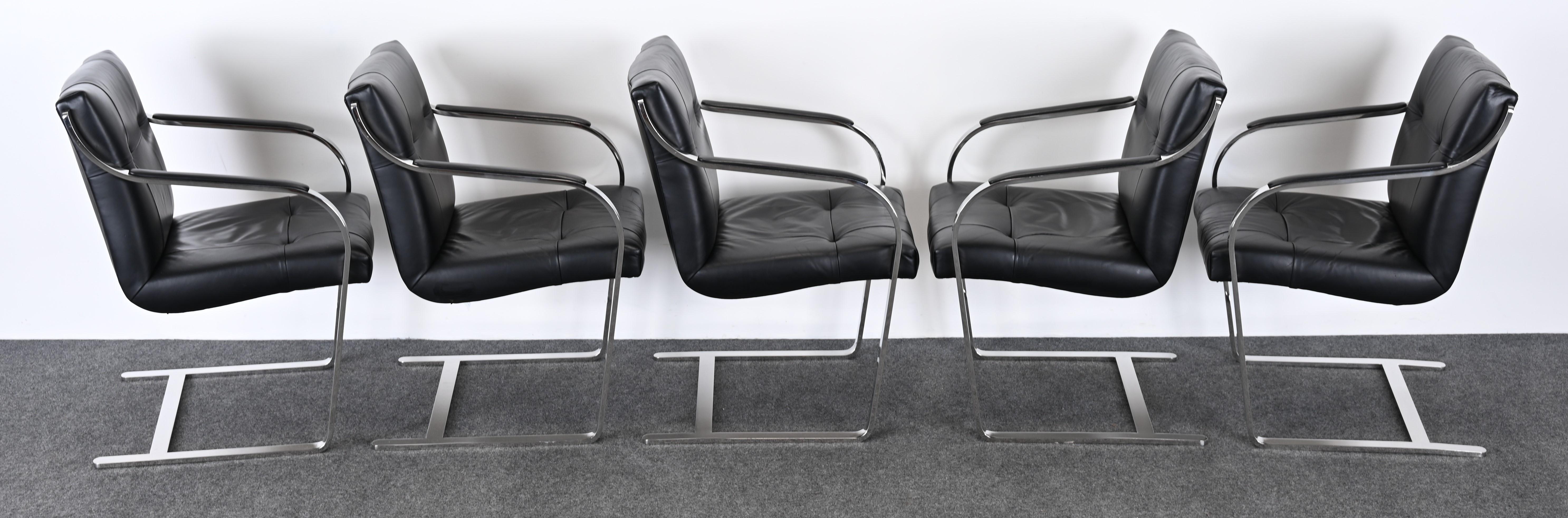 Late 20th Century Set of Ten Steel Chairs by Brueton, 1980s