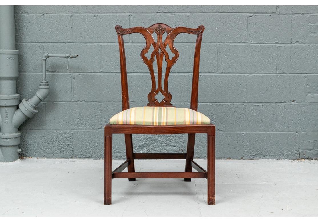 Set of Ten Stickley Chippendale Style Carved Mahogany Dining Chairs 7