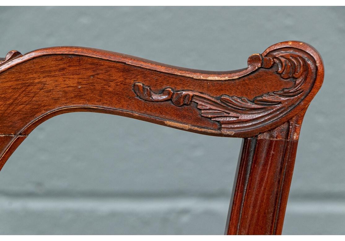 Set of Ten Stickley Chippendale Style Carved Mahogany Dining Chairs For Sale 3
