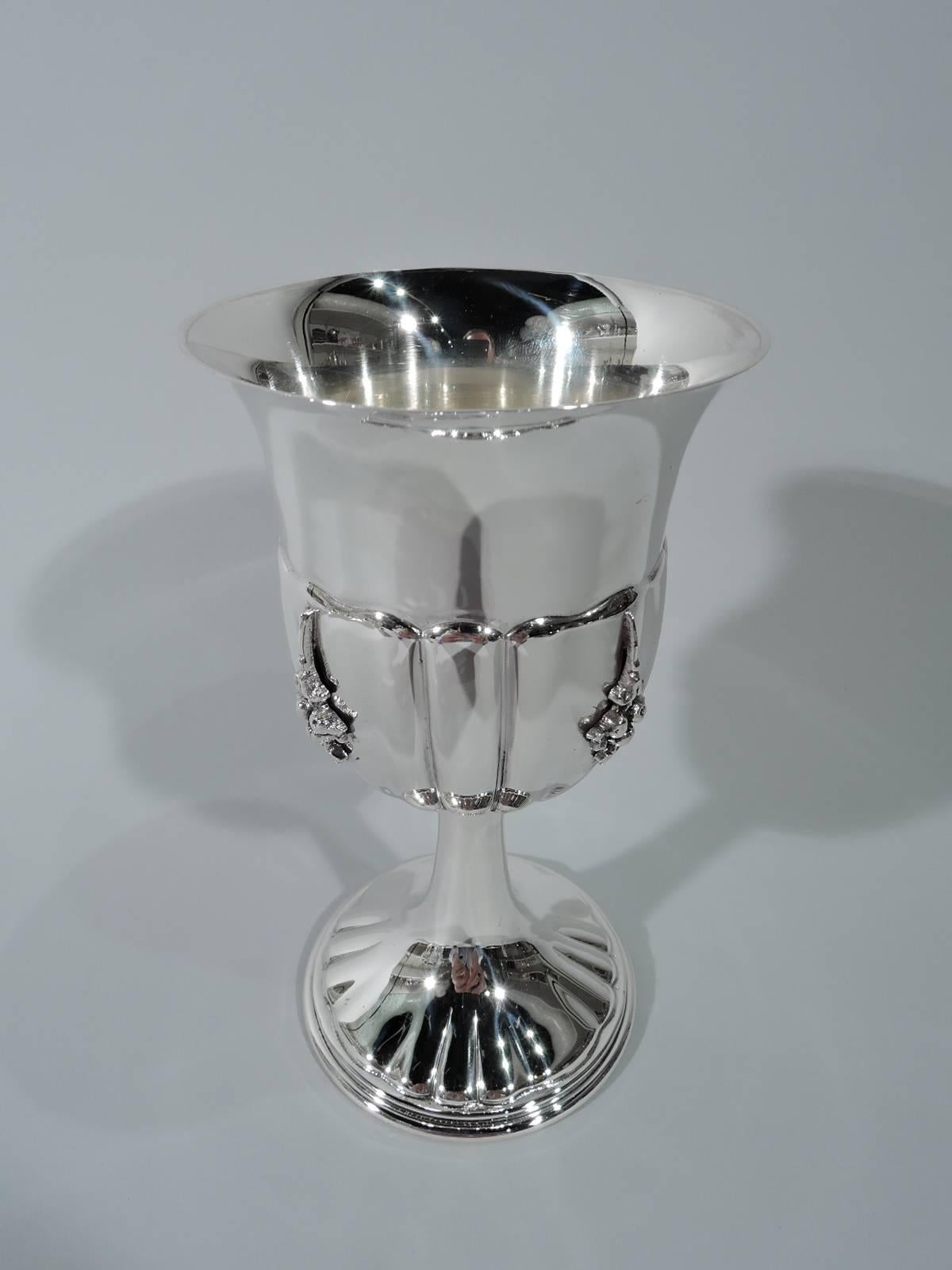 Modern Set of Ten Stylish Italian Sterling Silver Goblets