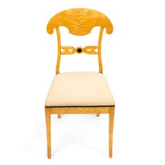 Set of 10 Swedish Biedermeier Birch Dining Chairs