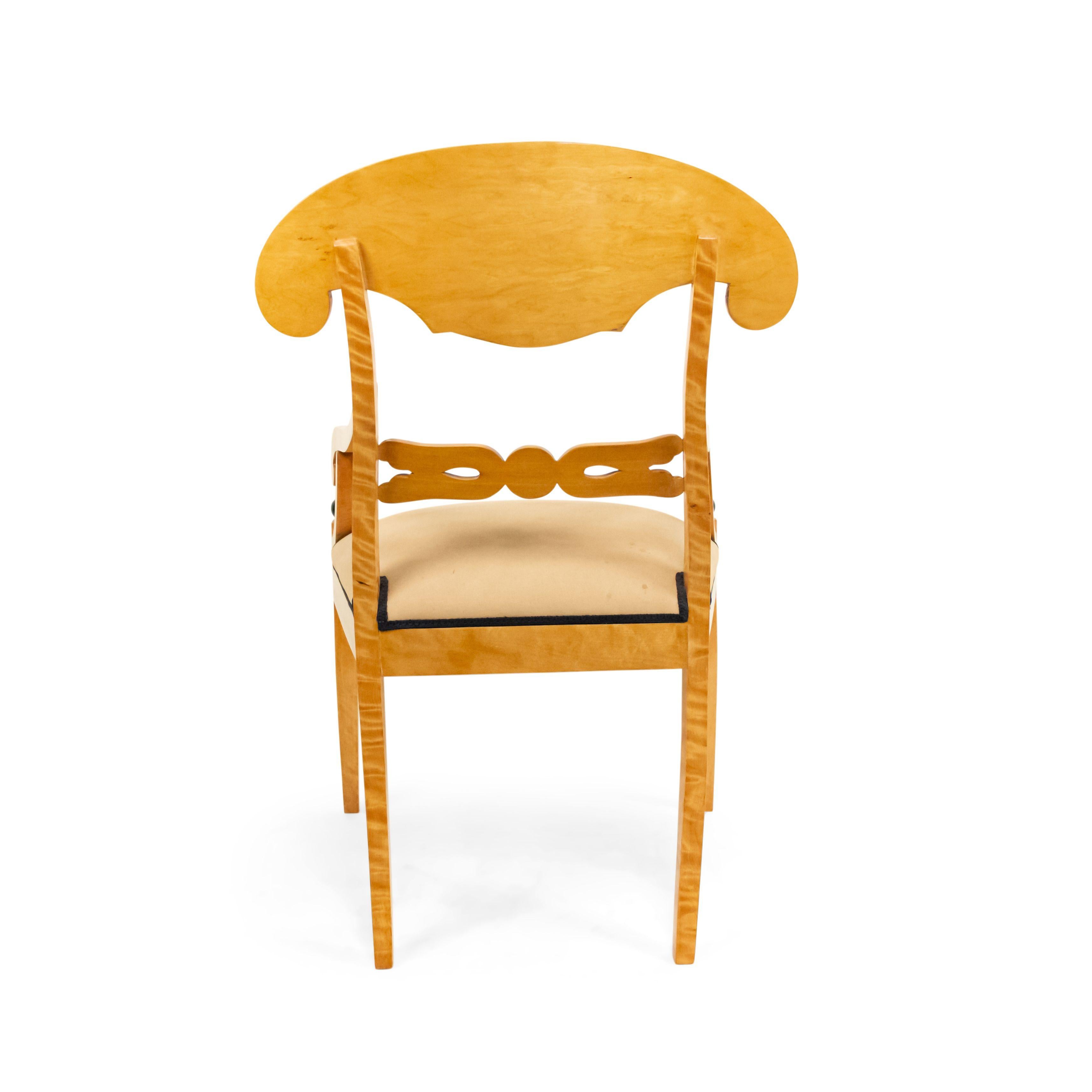 19th Century Set of 10 Swedish Biedermeier Birch Dining Chairs