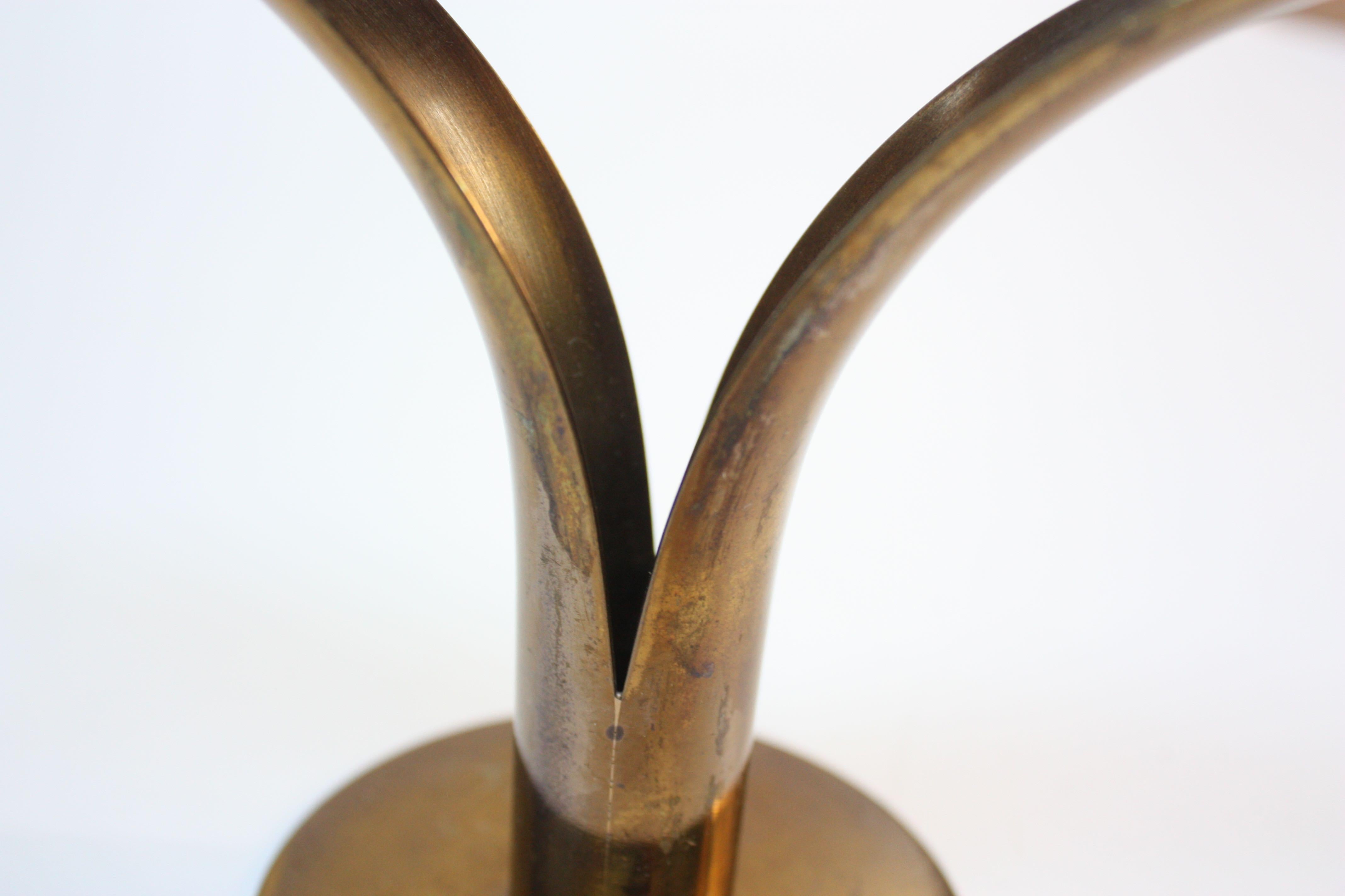 Set of Ten Swedish 'Liljan' Brass Candleholders by Ystad For Sale 5