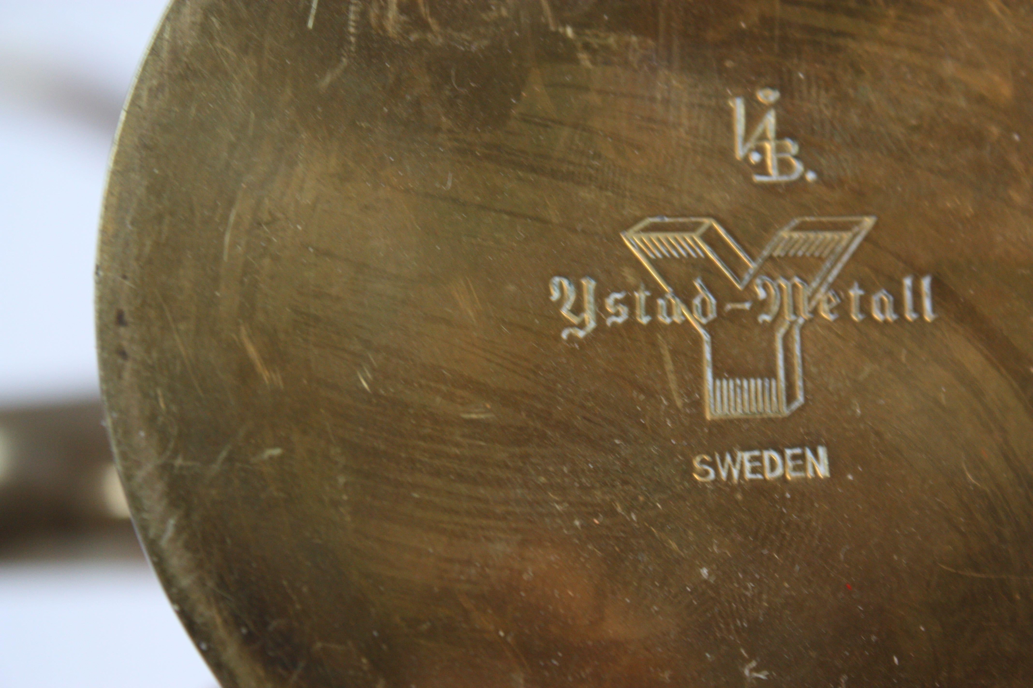 Set of Ten Swedish 'Liljan' Brass Candleholders by Ystad For Sale 15