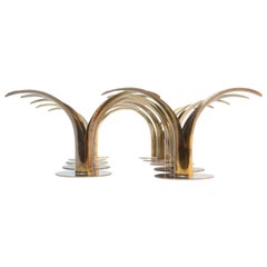 Juego de diez candelabros suecos de latón "Liljan" de Ystad