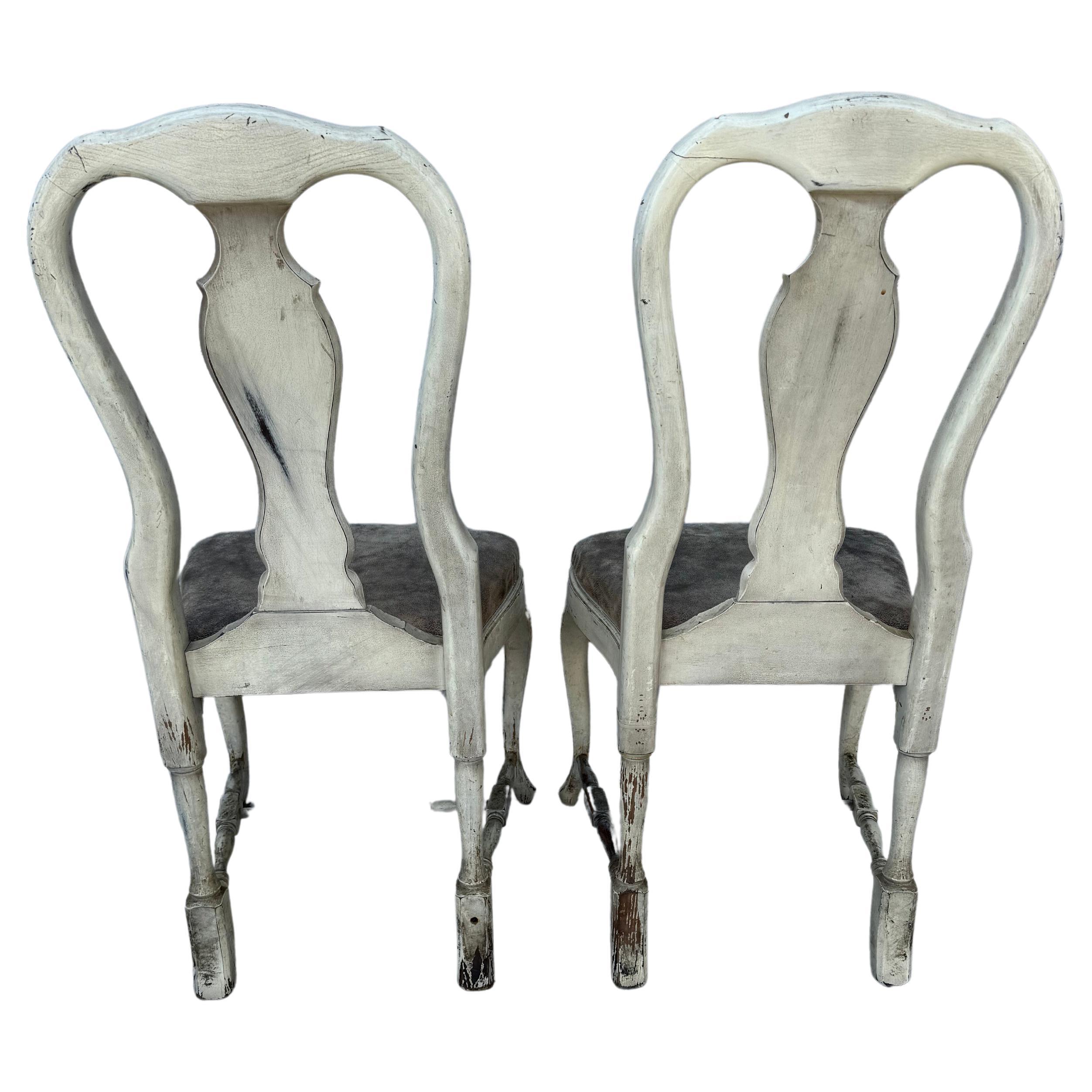 Set of Ten Swedish Rococo Style Dining Chairs For Sale 3