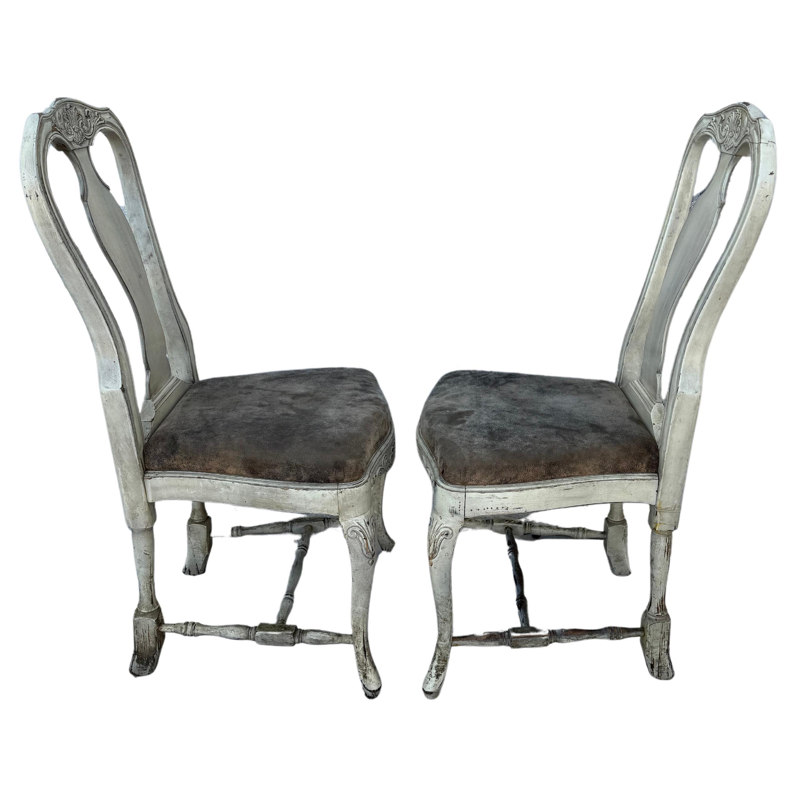 Set of Ten Swedish Rococo Style Dining Chairs For Sale 4