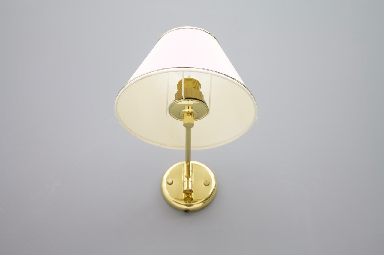 European Midcentury Brass Wall Lights 1970s For Sale