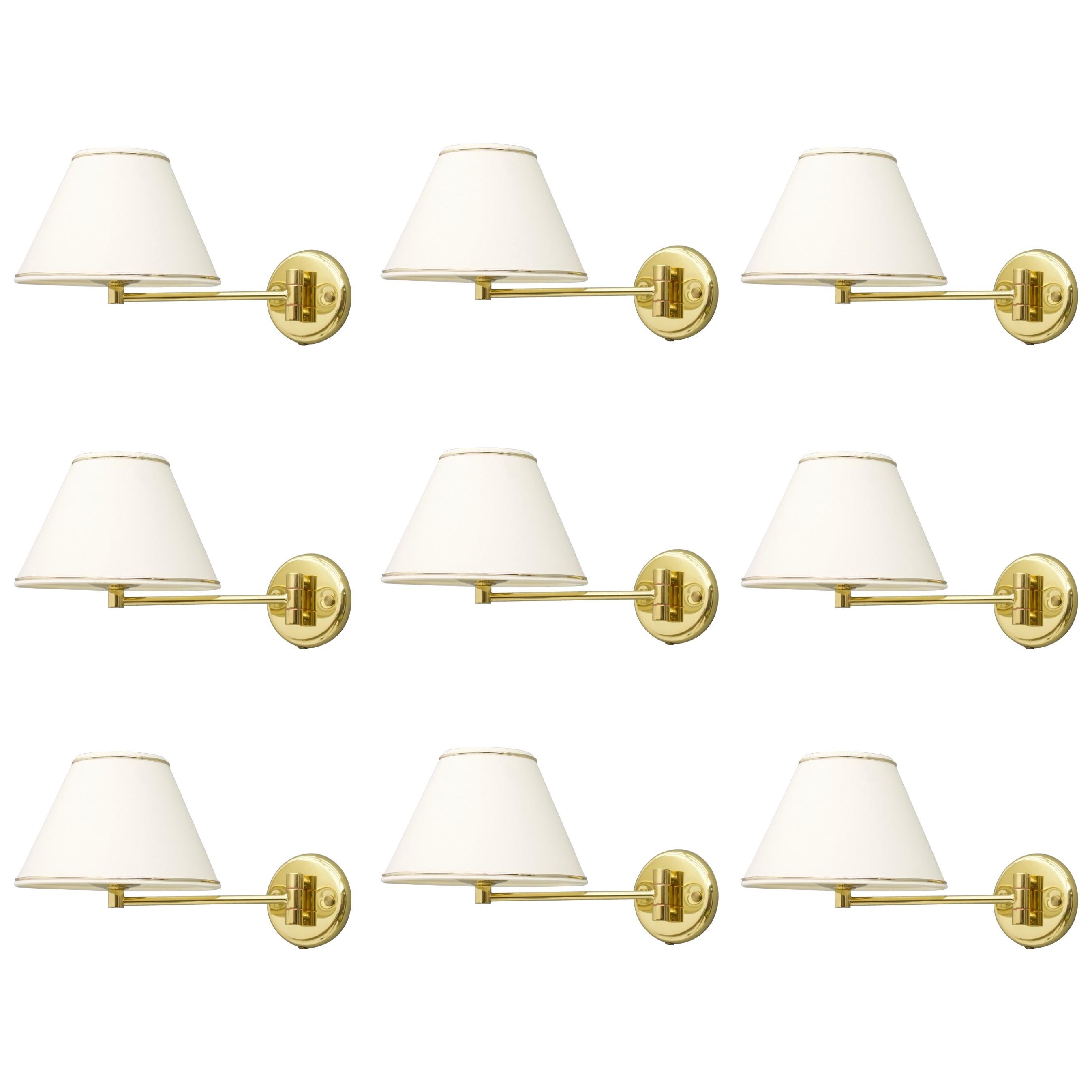 Midcentury Brass Wall Lights 1970s For Sale