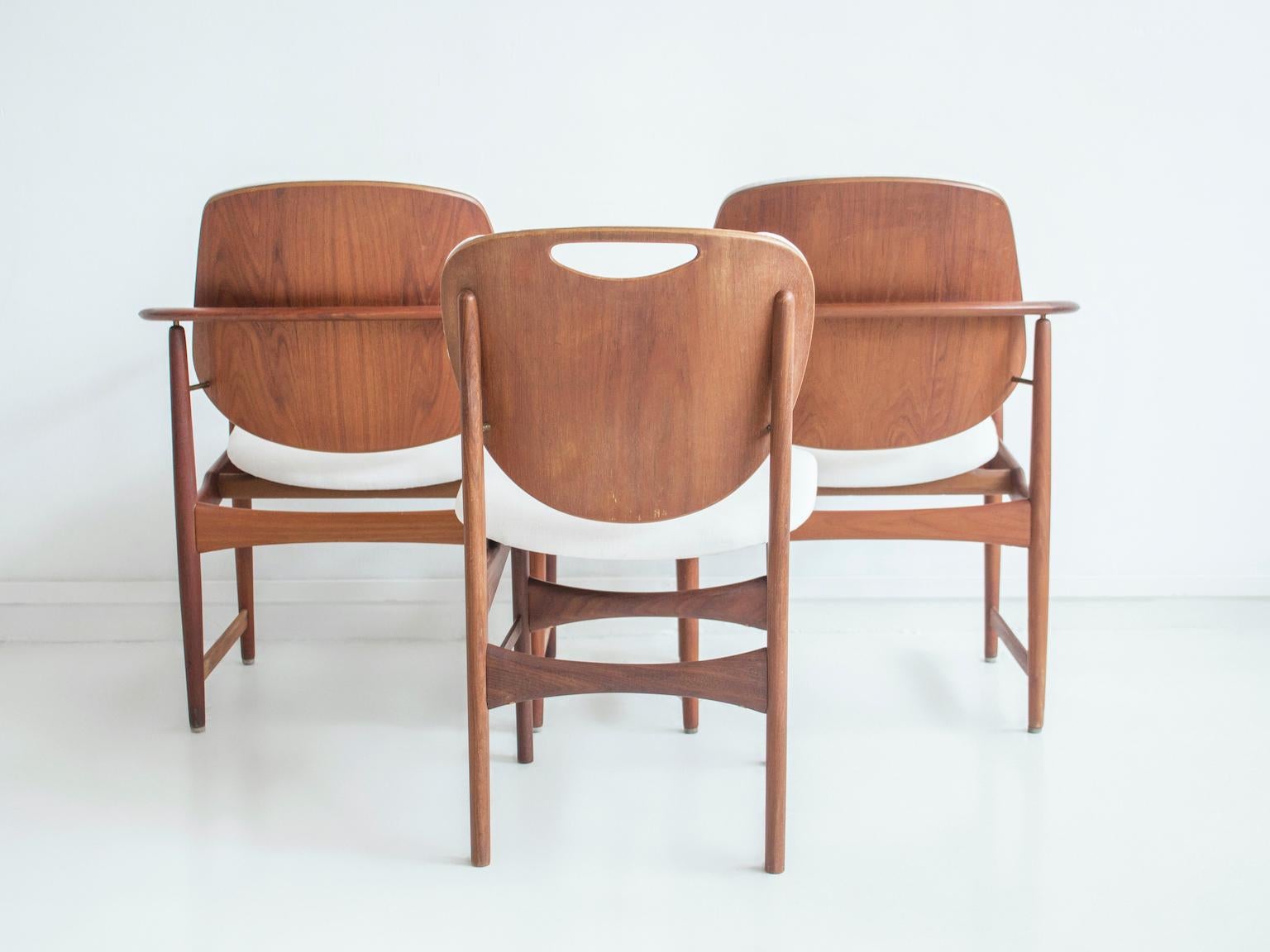 Fabric Set of Ten Teak Chairs by Arne Hovmand-Olsen