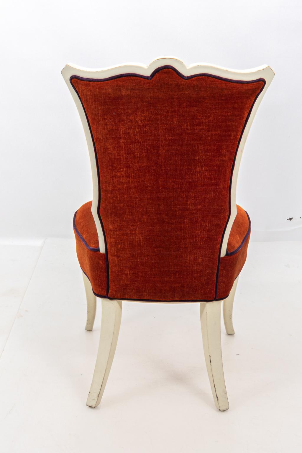 Set of Ten Upholstered Hollywood Regency Style Side Chairs 7