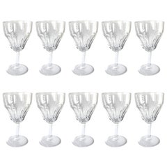 Set of Ten Val Saint Lambert 'Montana' Wine Glasses