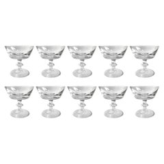 Set of Ten Val Saint Lambert State Plain Champagne Coupes