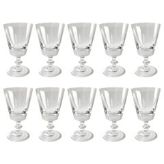 Set of Ten Val Saint Lambert State Plain Wine Glasses