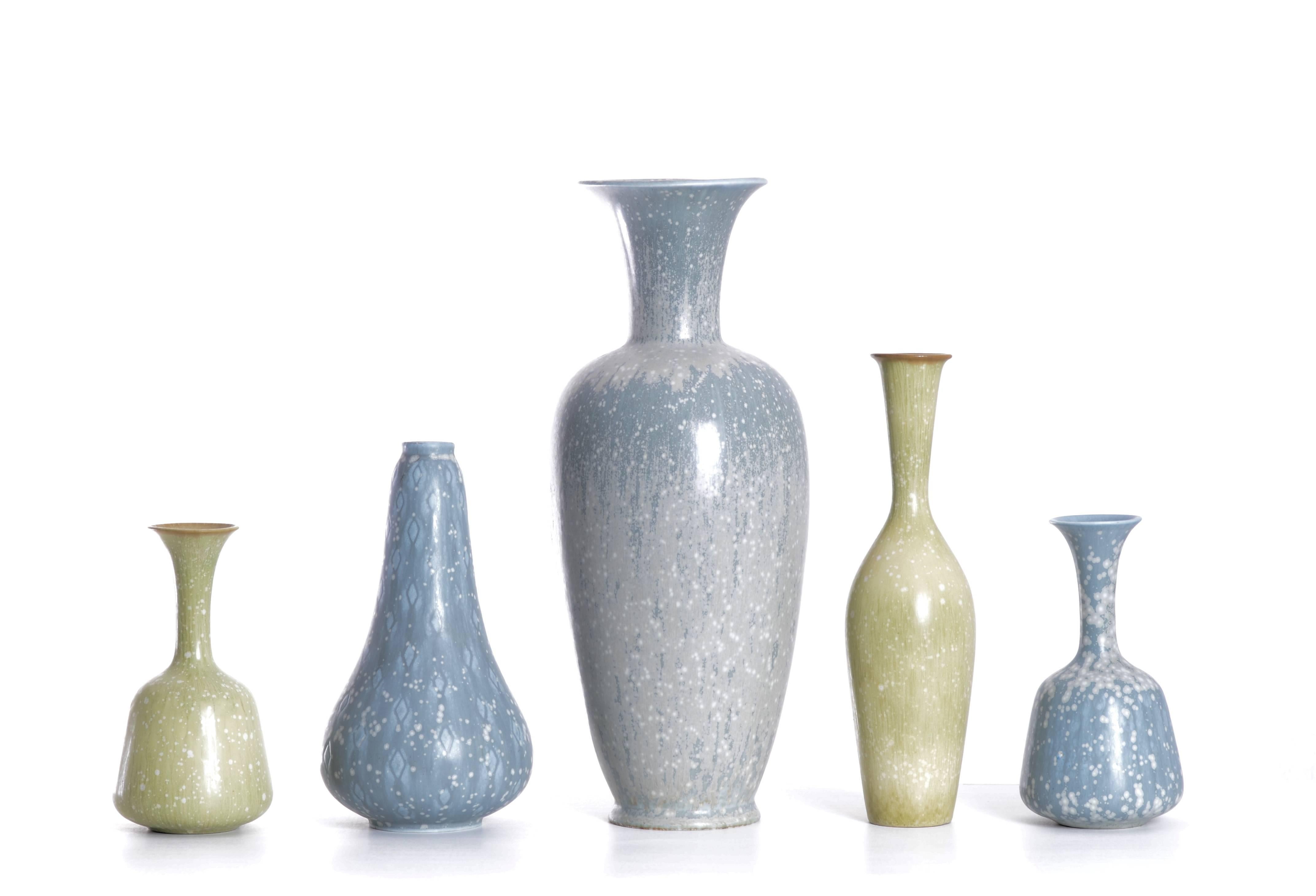 Set of Ten Vases by Gunnar Nylund for Rörstrand, Sweden In Excellent Condition In Karlstad, SE