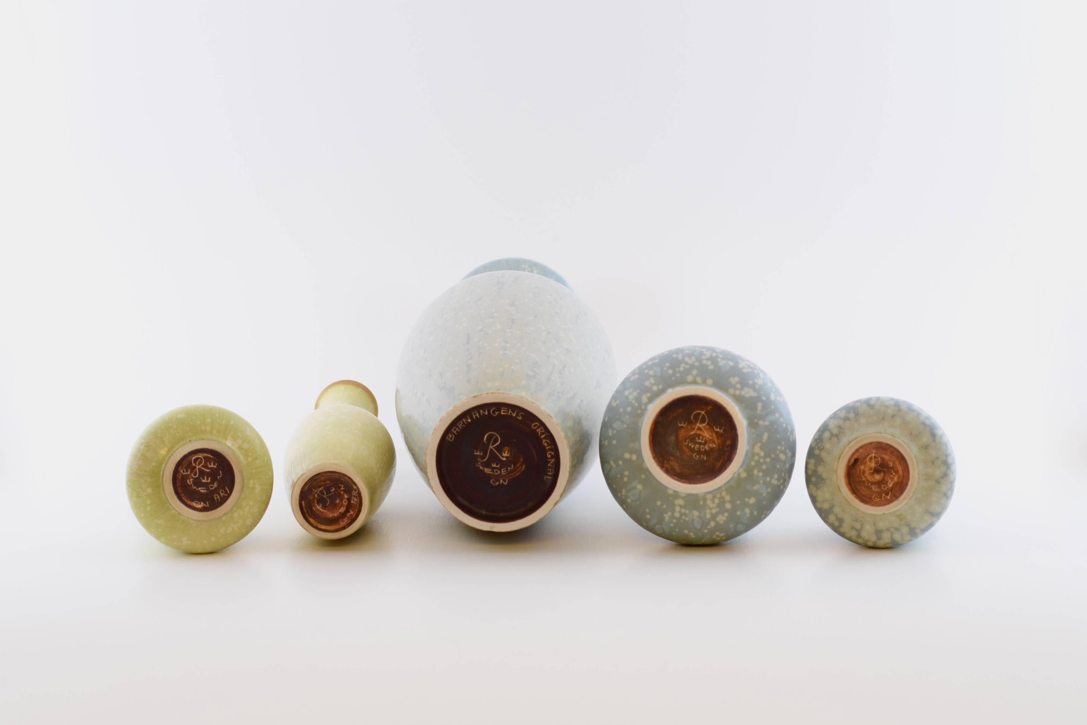 Set of Ten Vases by Gunnar Nylund for Rörstrand, Sweden 1