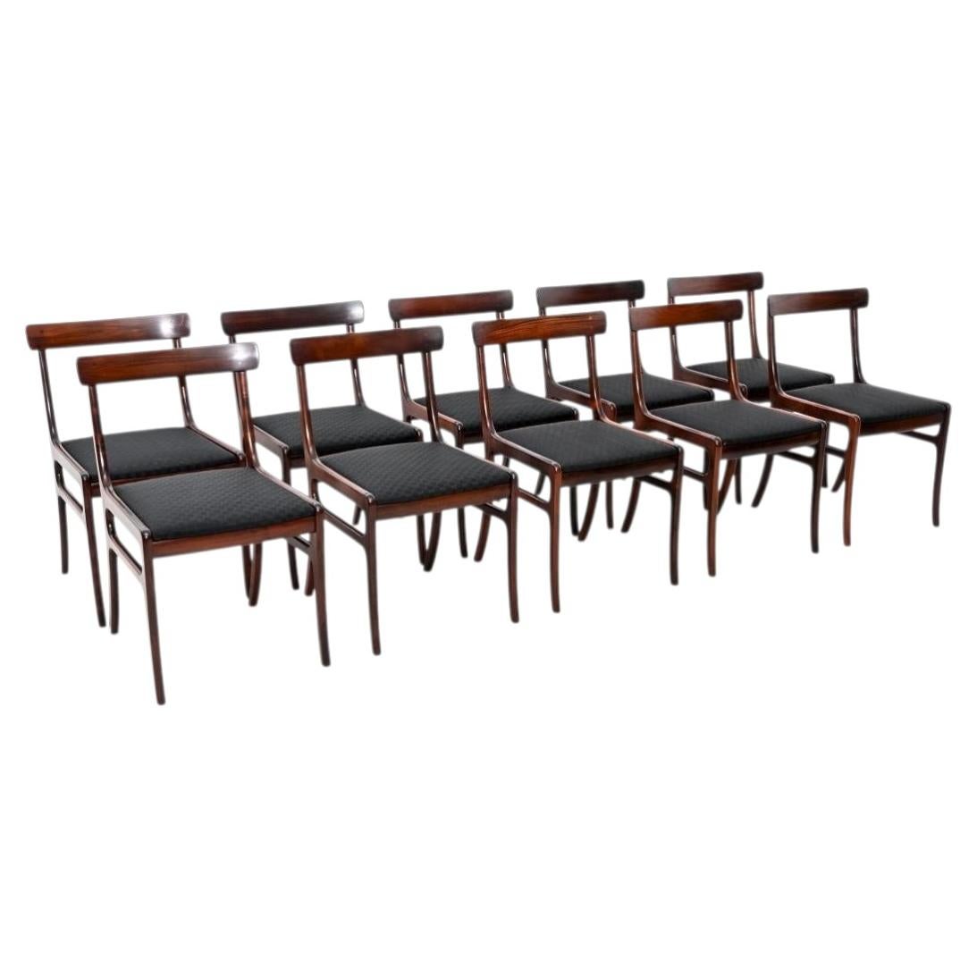 Set aus zehn dänischen Vintage-Esszimmerstühlen von Ole Wanscher im Angebot