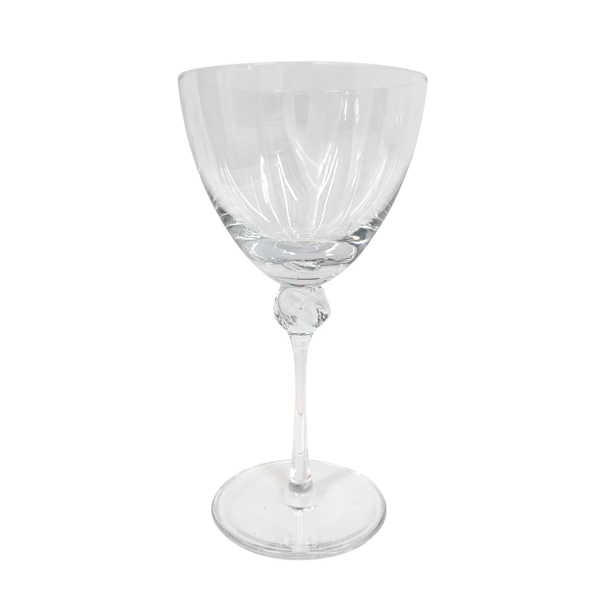 Modern Set of Ten Vintage Daum Crystal Wine Goblets For Sale