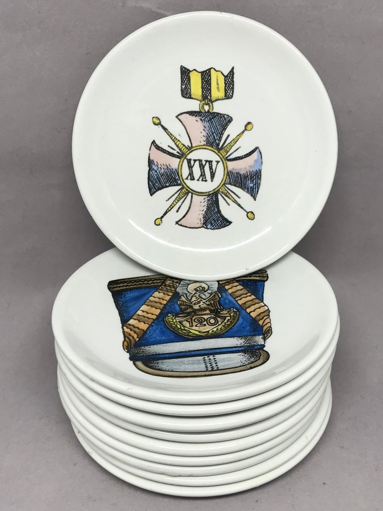 Set of Ten Vintage Italian Porcelain Coasters For Sale at 1stdibs