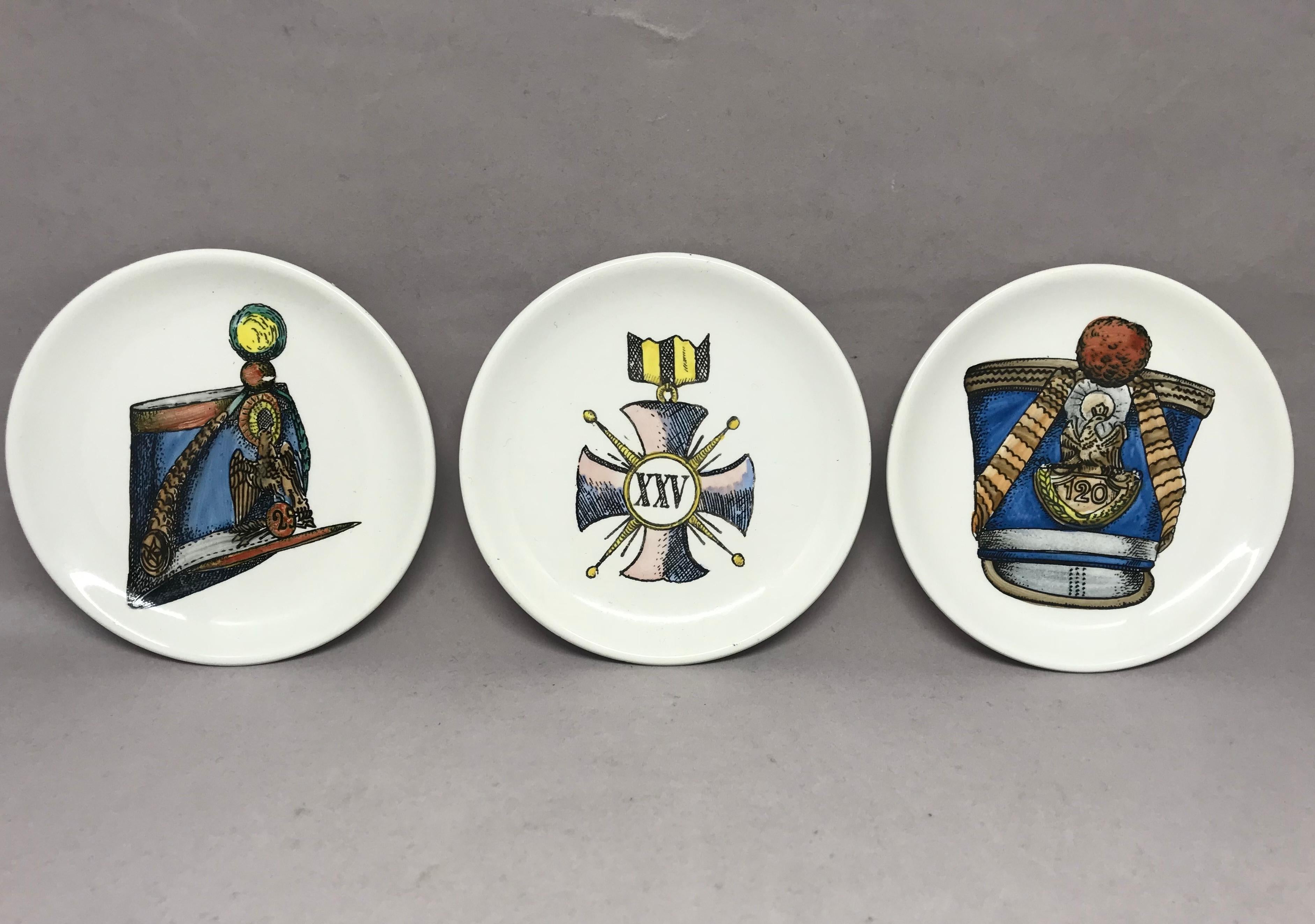 Mid-Century Modern Set of Ten Vintage Italian Porcelain Coasters
