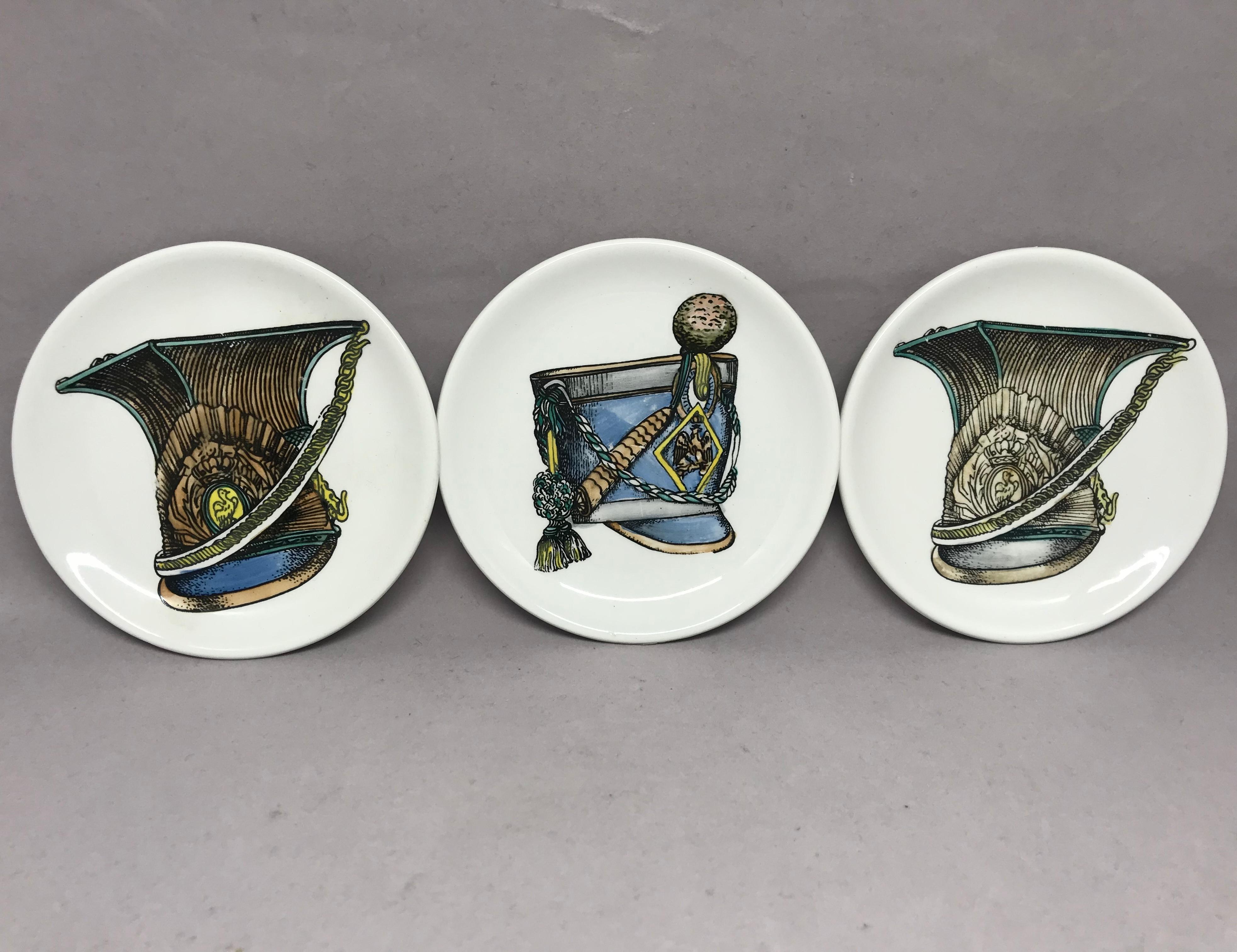 Set of Ten Vintage Italian Porcelain Coasters In Excellent Condition In New York, NY