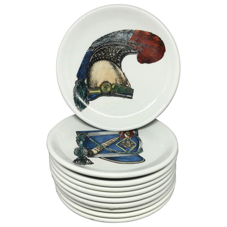 Set of Ten Vintage Italian Porcelain Coasters For Sale at 1stdibs