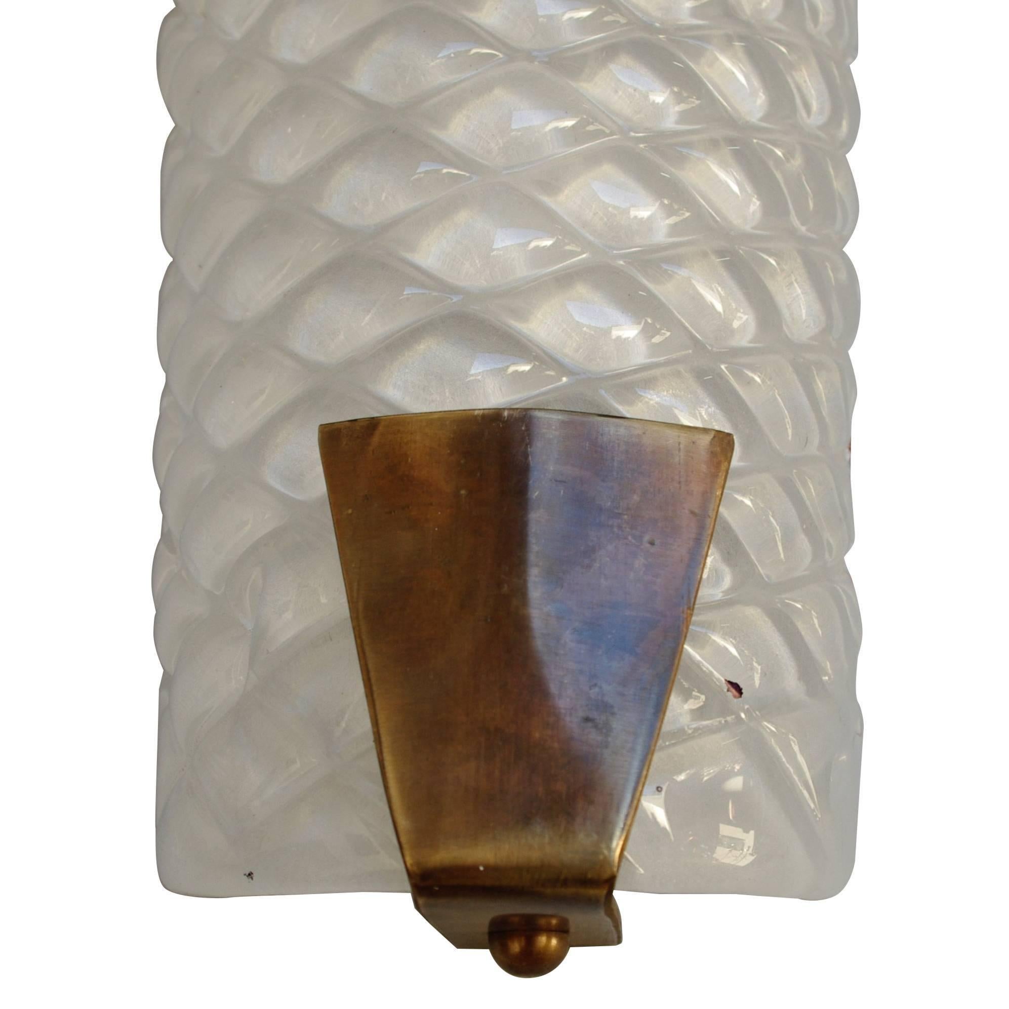 Mid-20th Century Set of 8 Vintage Italian Sconces w/ Designed by Barovier e Toso, circa 1960's