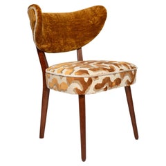 Set of Ten Vintola Studio Dining Chairs, Casamance Nimbus Leopard Fabric