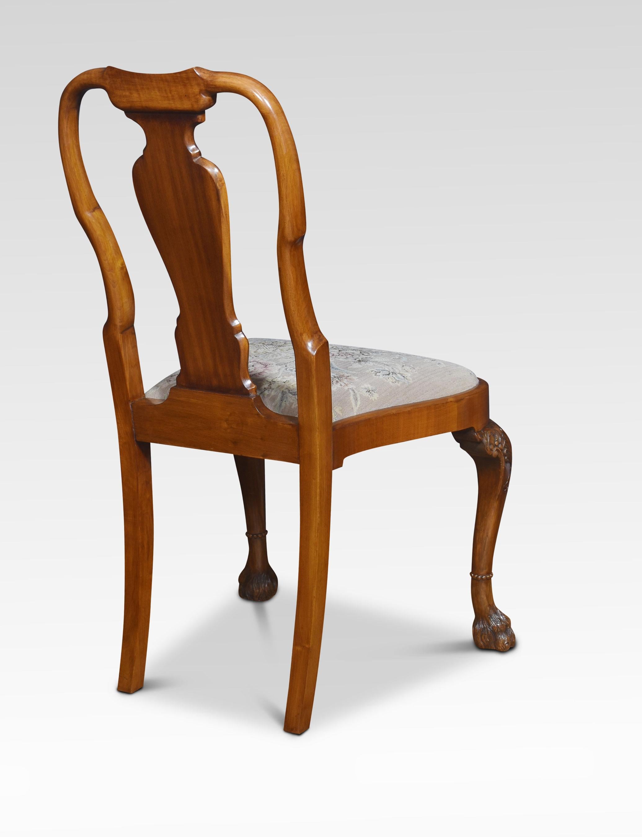 Set of ten walnut George II style dining chairs For Sale 5