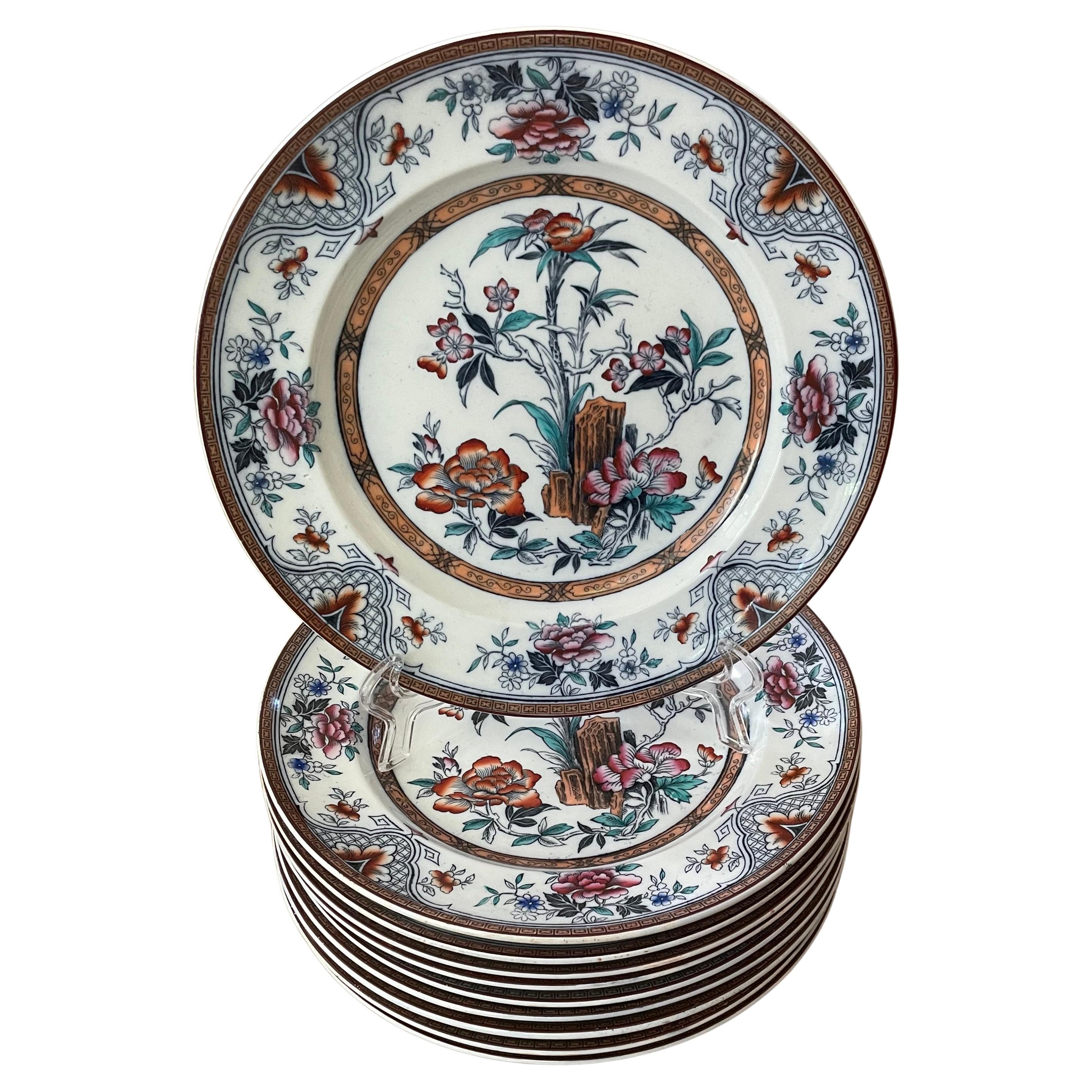 Set of Ten Wedgwood Chinoiserie Plates