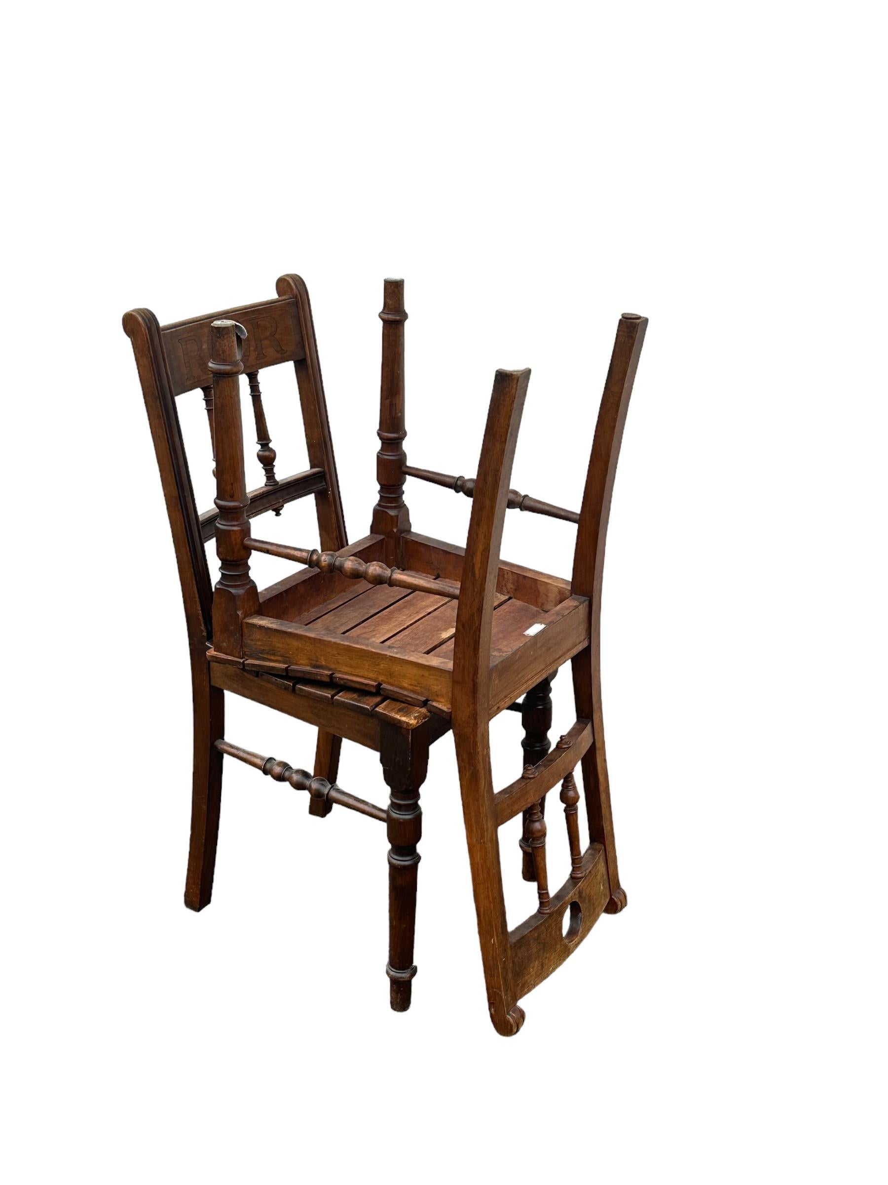 Set of Ten wooden Dinning Chairs out of Ratibor Castle City of Roth, Germany For Sale 5