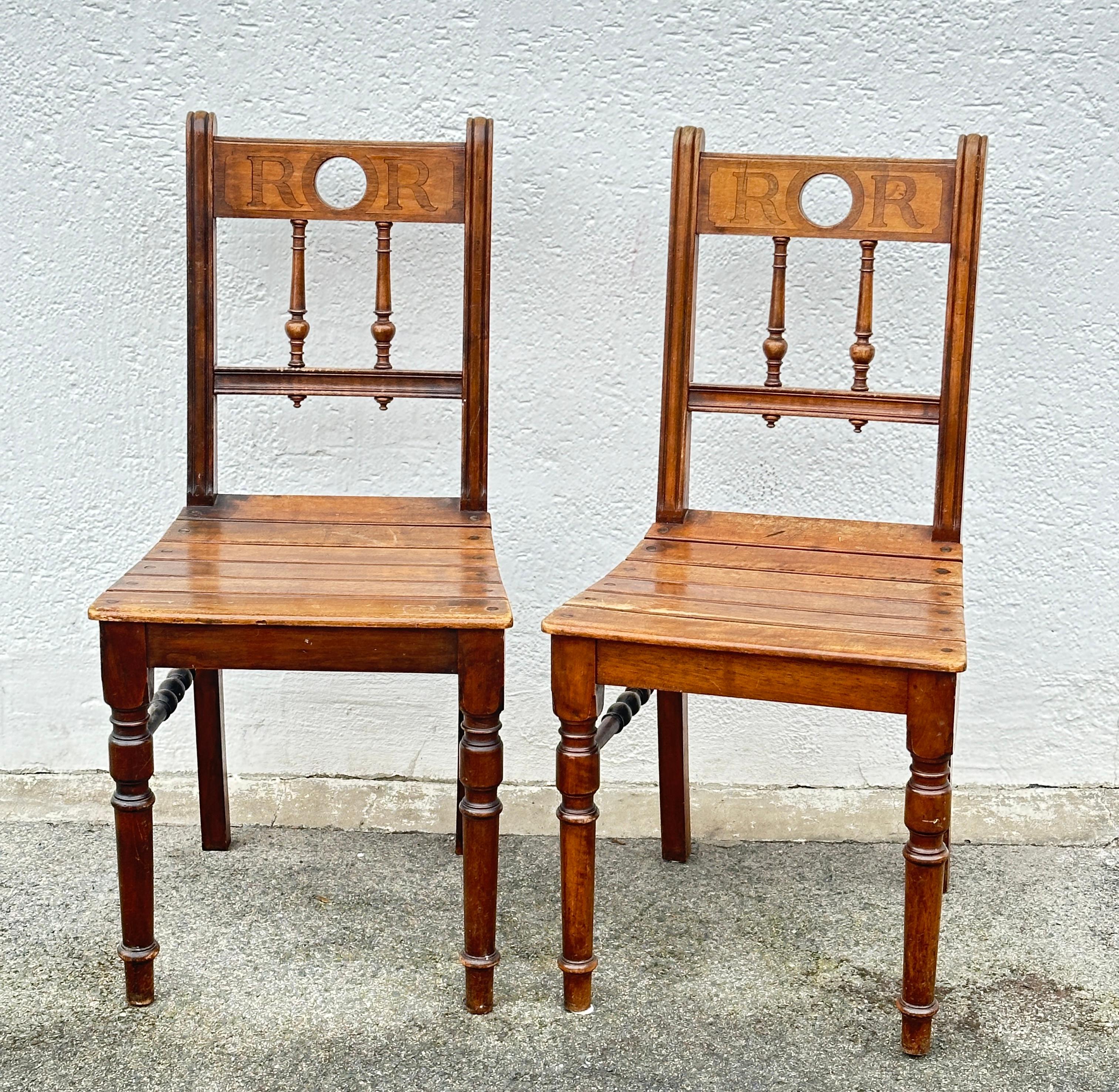 Set of Ten wooden Dinning Chairs out of Ratibor Castle City of Roth, Germany For Sale 8