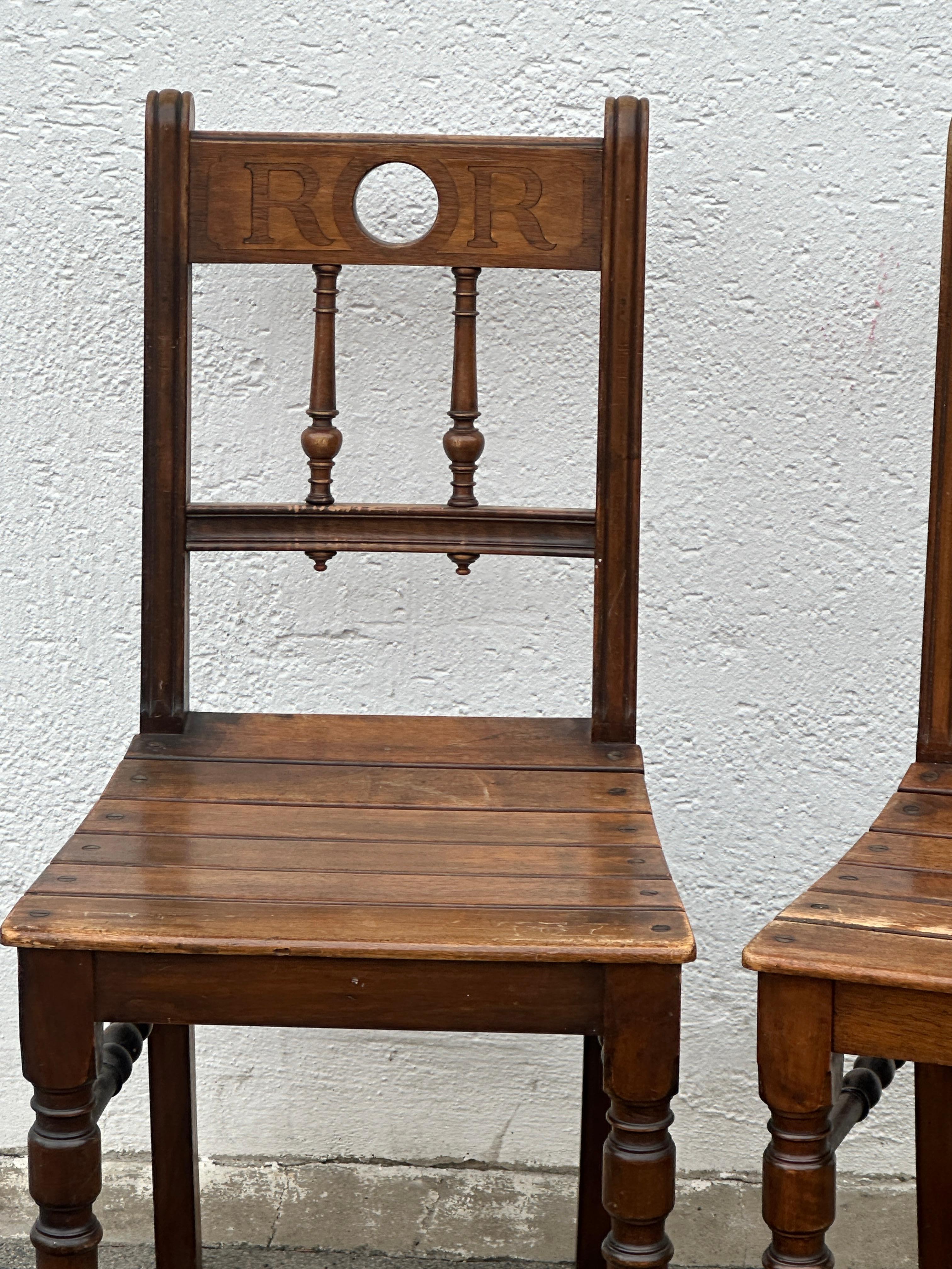 Set of Ten wooden Dinning Chairs out of Ratibor Castle City of Roth, Germany For Sale 10