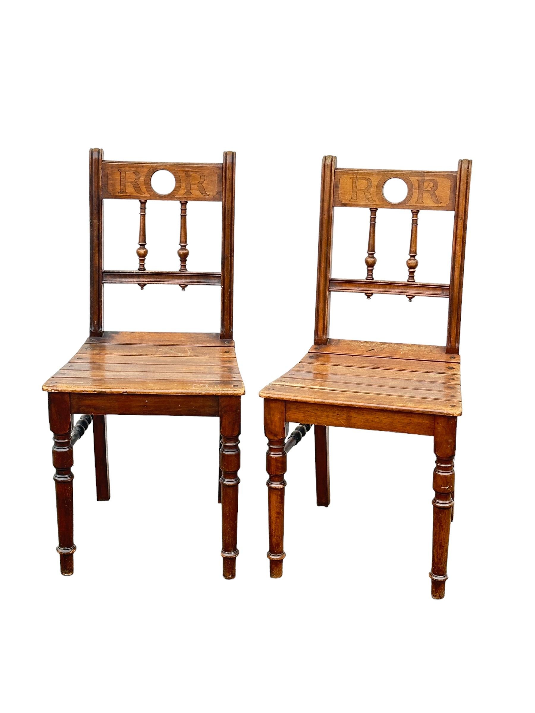 Art Nouveau Set of Ten wooden Dinning Chairs out of Ratibor Castle City of Roth, Germany For Sale