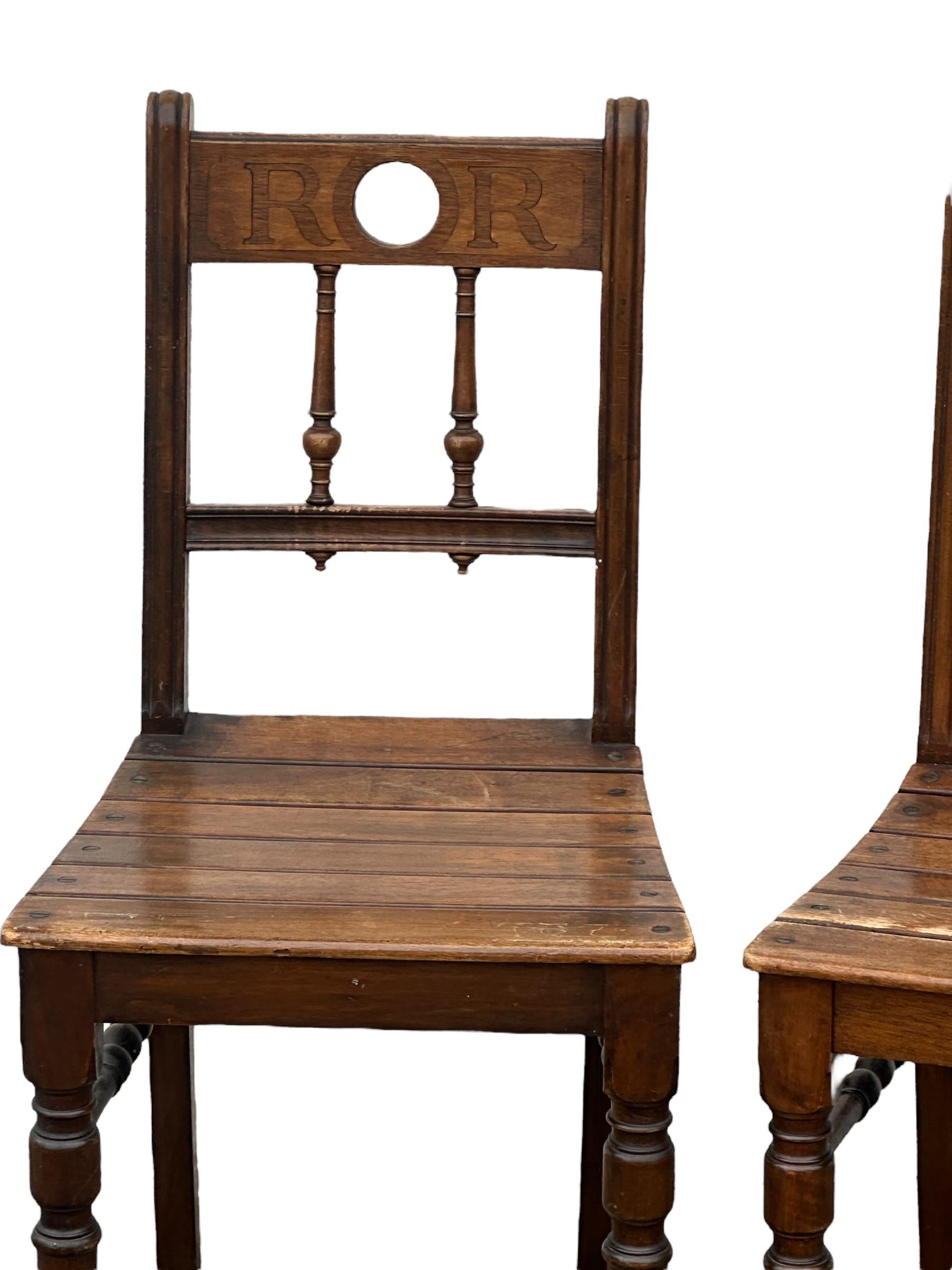 Wood Set of Ten wooden Dinning Chairs out of Ratibor Castle City of Roth, Germany For Sale