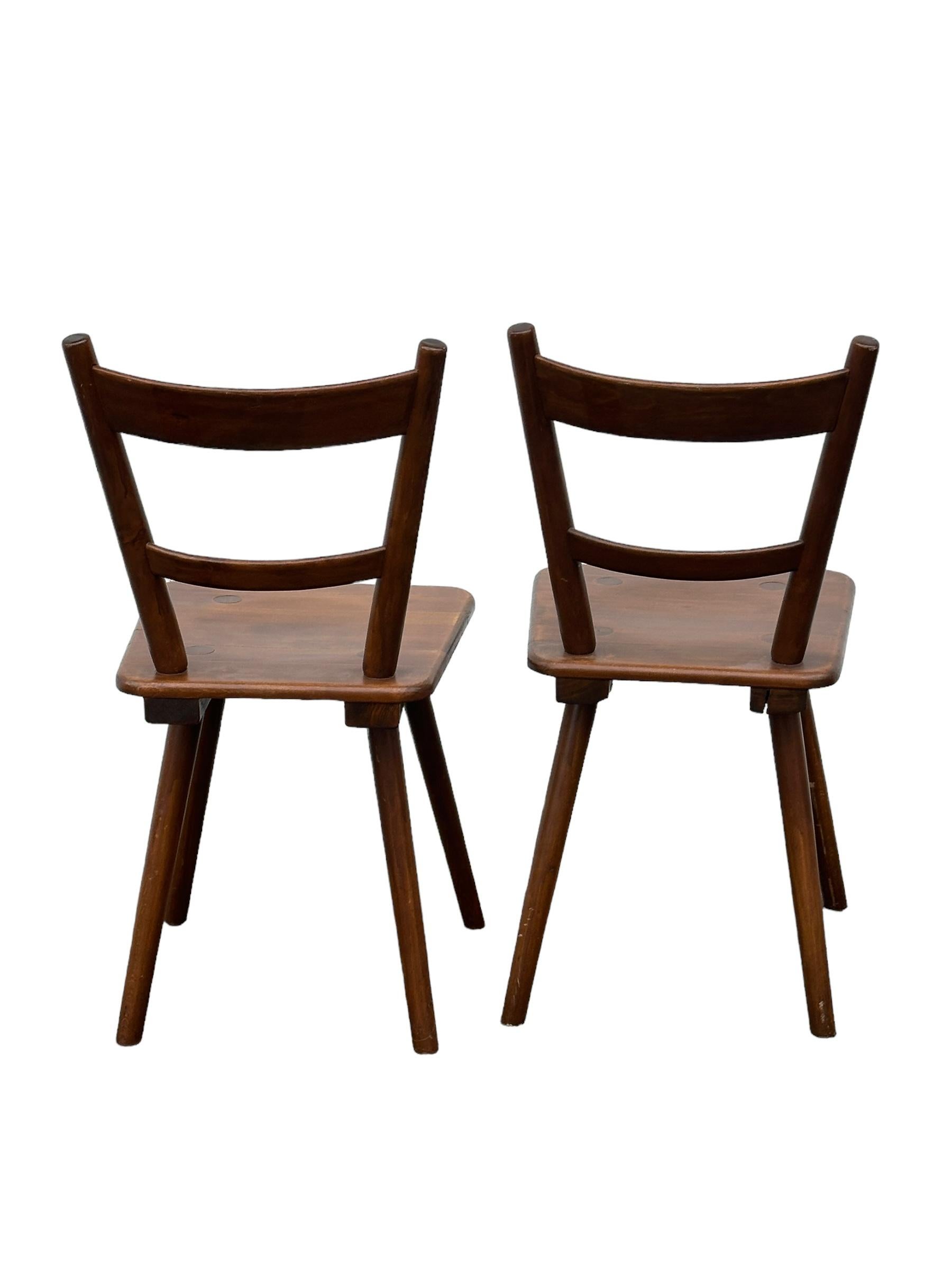Set of Ten wooden Tavern Chairs out of the Humbser Brewery Fürth Bavaria, 1950s For Sale 2