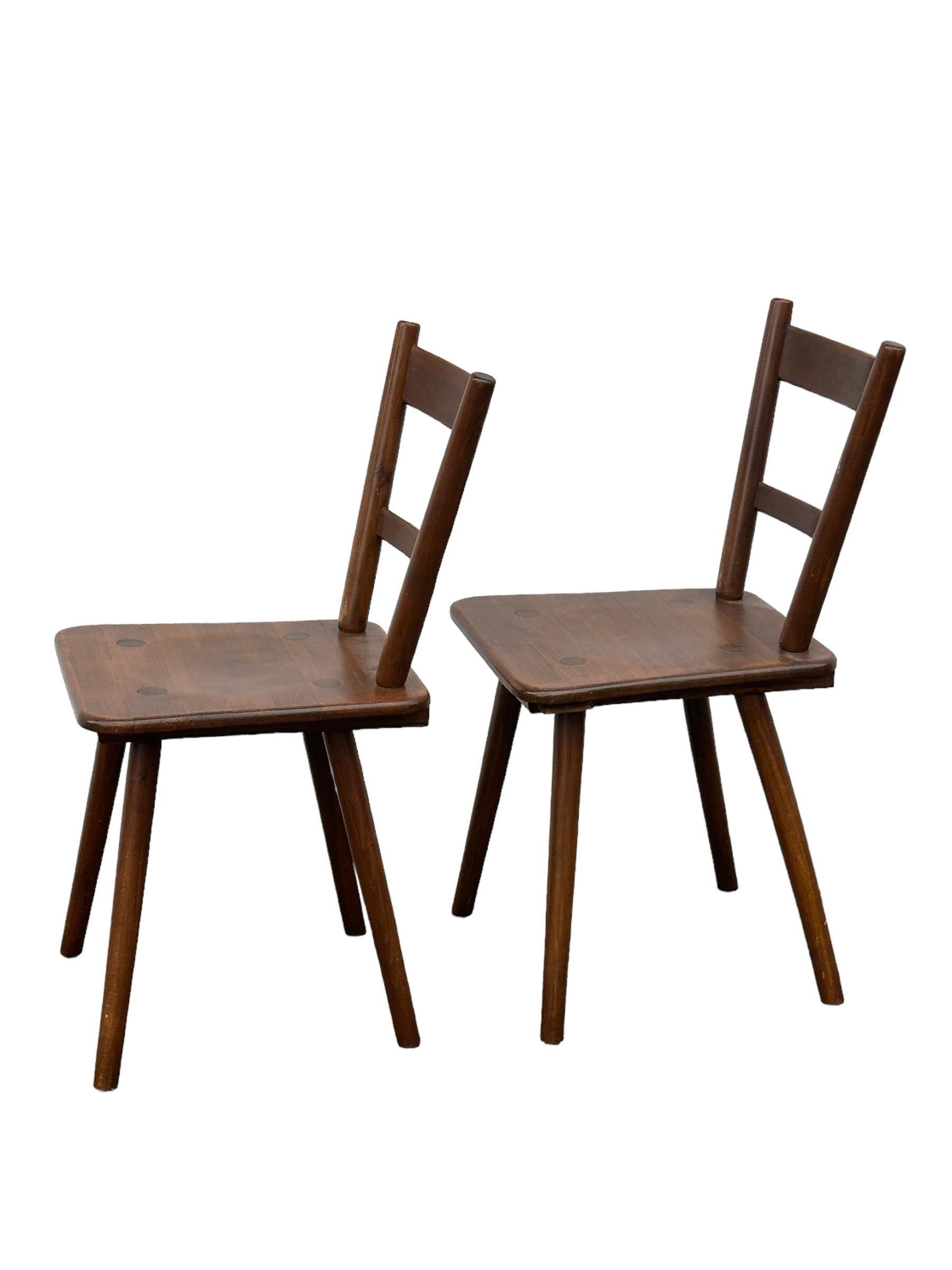 Set of Ten wooden Tavern Chairs out of the Humbser Brewery Fürth Bavaria, 1950s For Sale 3