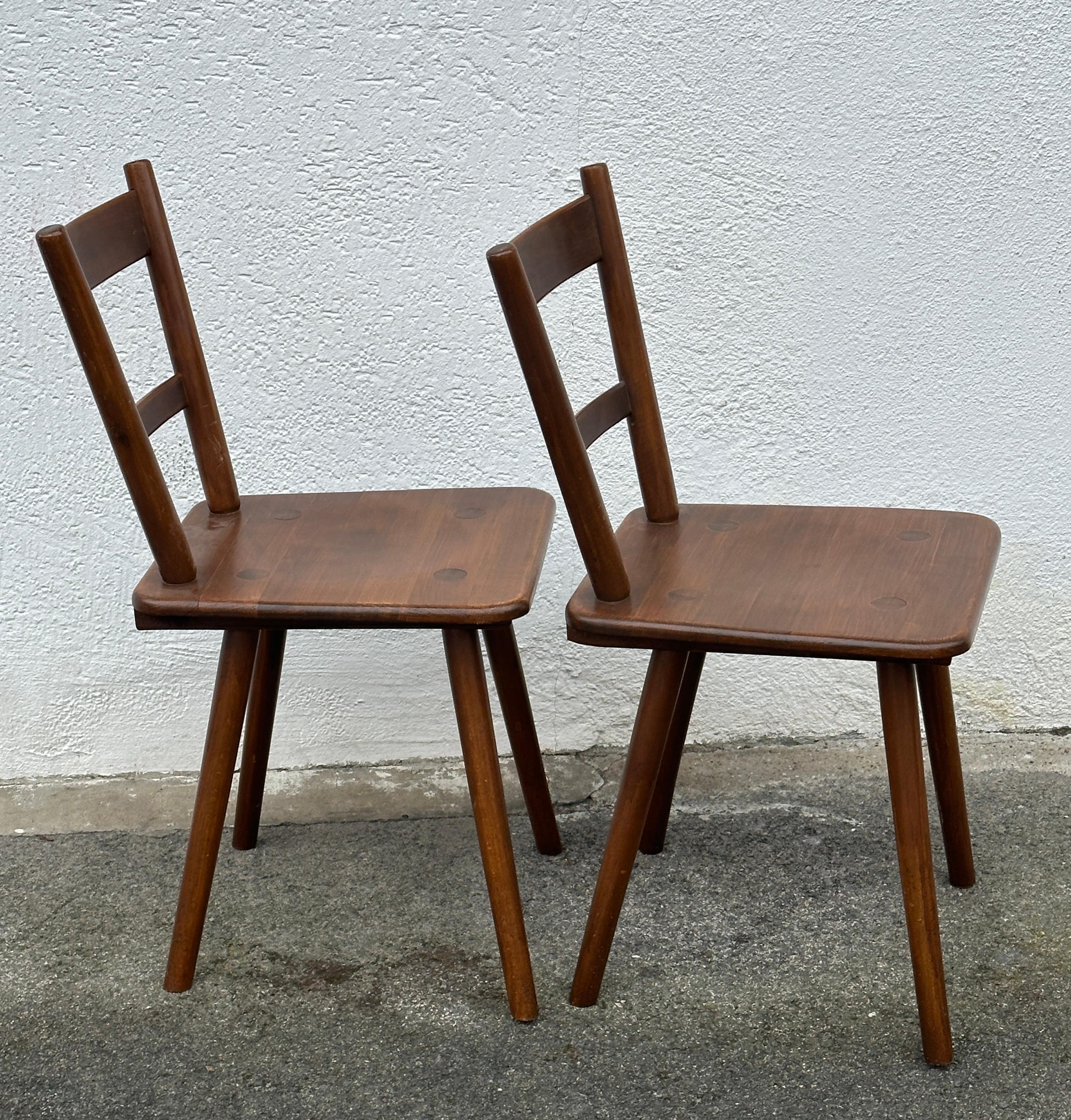 Set of Ten wooden Tavern Chairs out of the Humbser Brewery Fürth Bavaria, 1950s For Sale 9