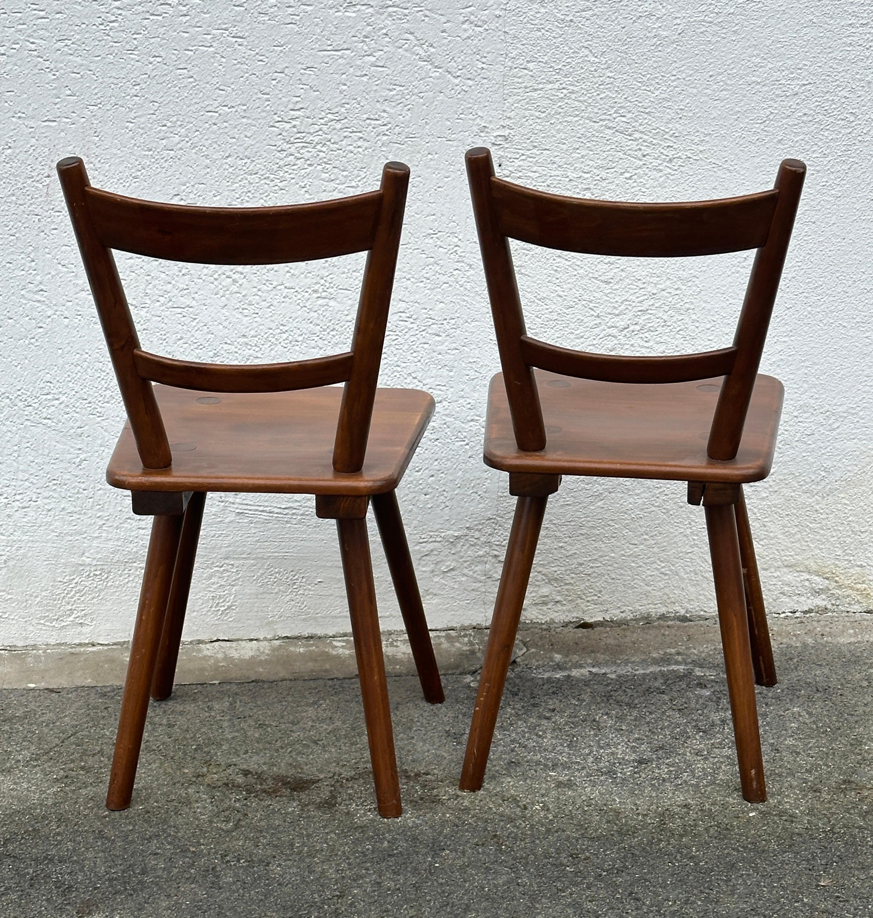Set of Ten wooden Tavern Chairs out of the Humbser Brewery Fürth Bavaria, 1950s For Sale 10