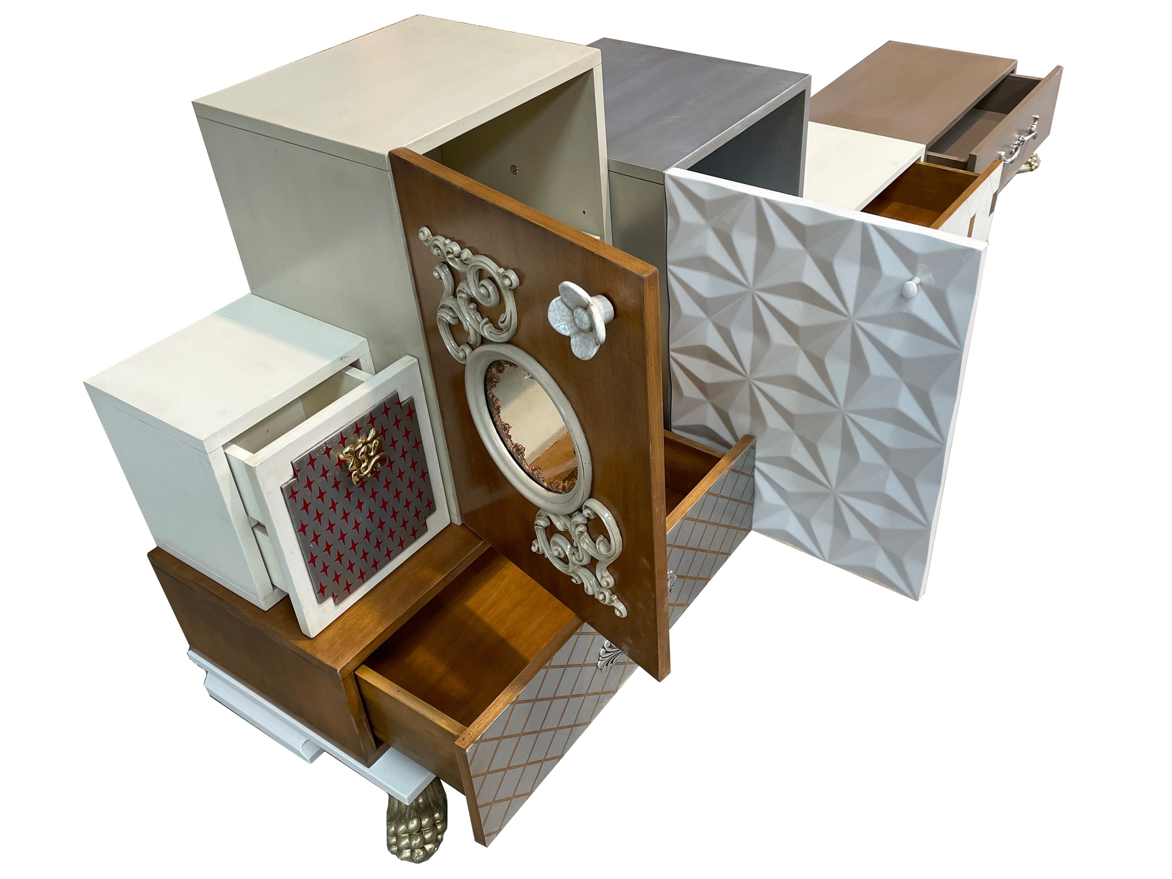 Espagnol Meuble TV Tetris Composition par Lola Glamour en vente