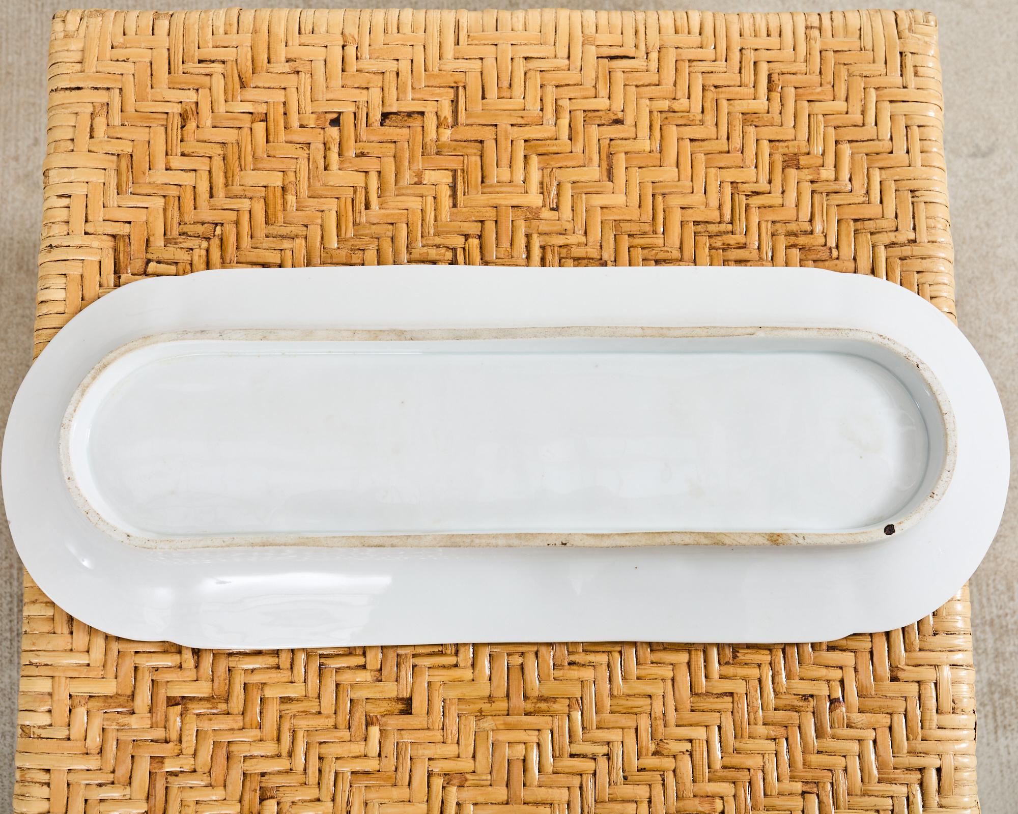 Juego de trece platos de pescado de porcelana checa de Bohemia Schwalb 11