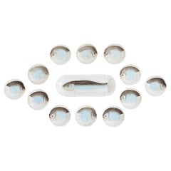 Set di tredici piatti da pesce in porcellana ceca di Boemia Schwalb