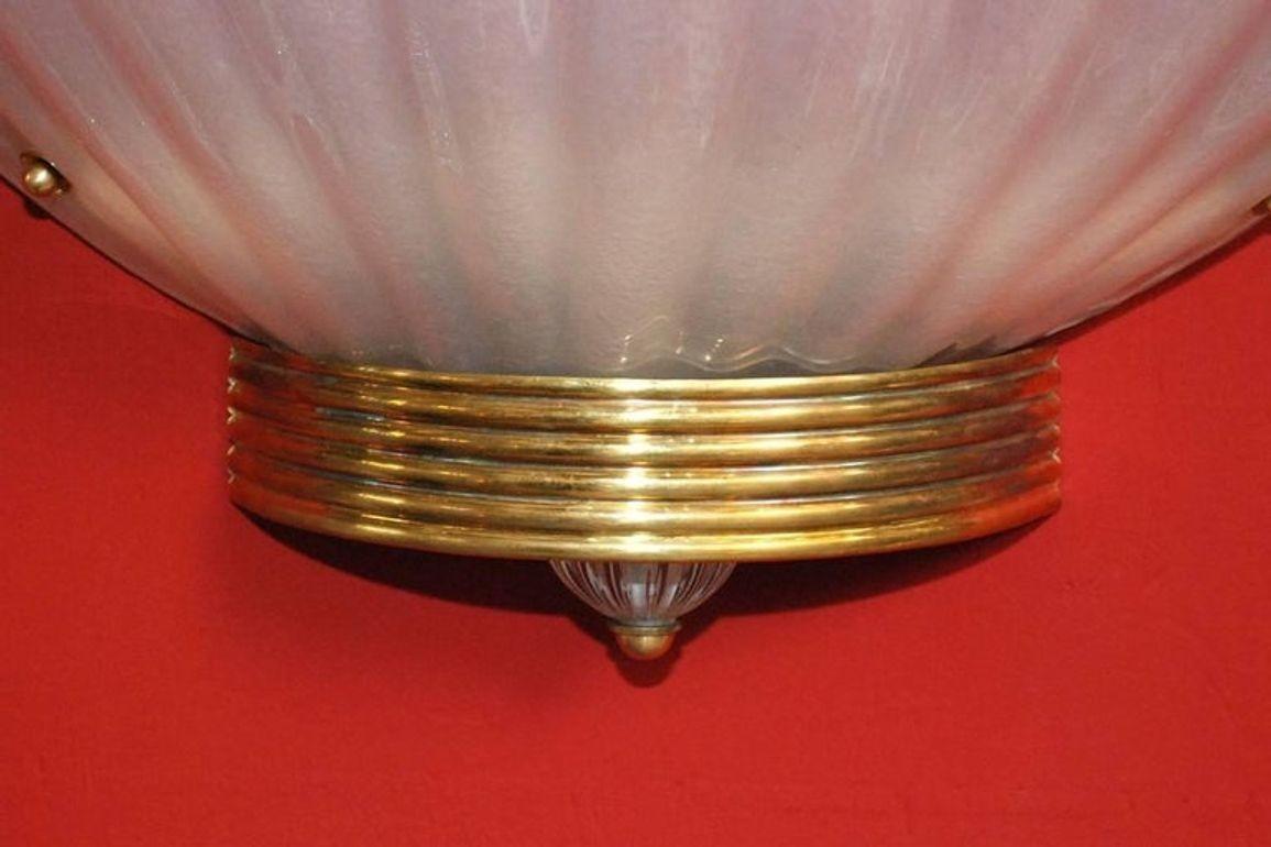 Satz von dreizehn überdimensionalen Murano-Muschel-Leuchten von Barovier e Toso, Italien, 1950er Jahre im Angebot 1