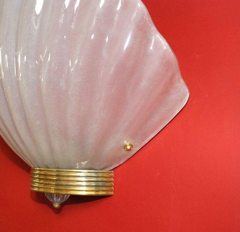 Satz von dreizehn überdimensionalen Murano-Muschel-Leuchten von Barovier e Toso, Italien, 1950er Jahre im Angebot 3