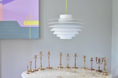 Set of thirteen Scandinavian Art Deco Solid Bass & Copper Candleholders