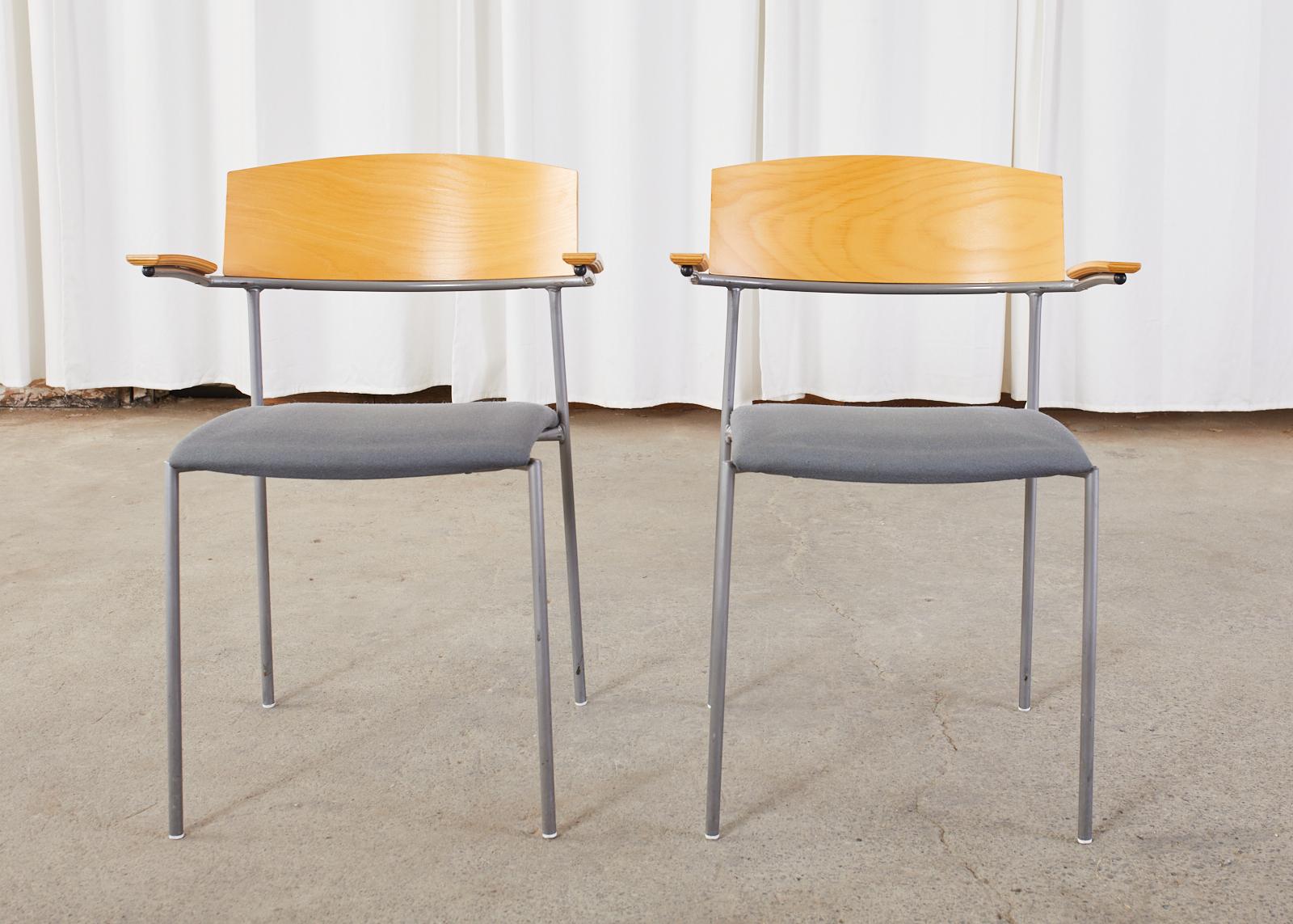 Set of Thirteen Swedish Modern EFG Offy Stacking Chairs In Good Condition For Sale In Rio Vista, CA