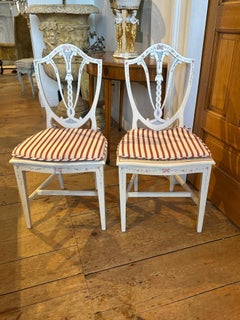 Set of Thirty Painted Georgian Hepplewhite Shield Back Dining Chairs