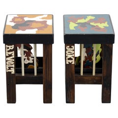 Set of Thorsten Passfeld Stools, "Revolt" & "Joke"