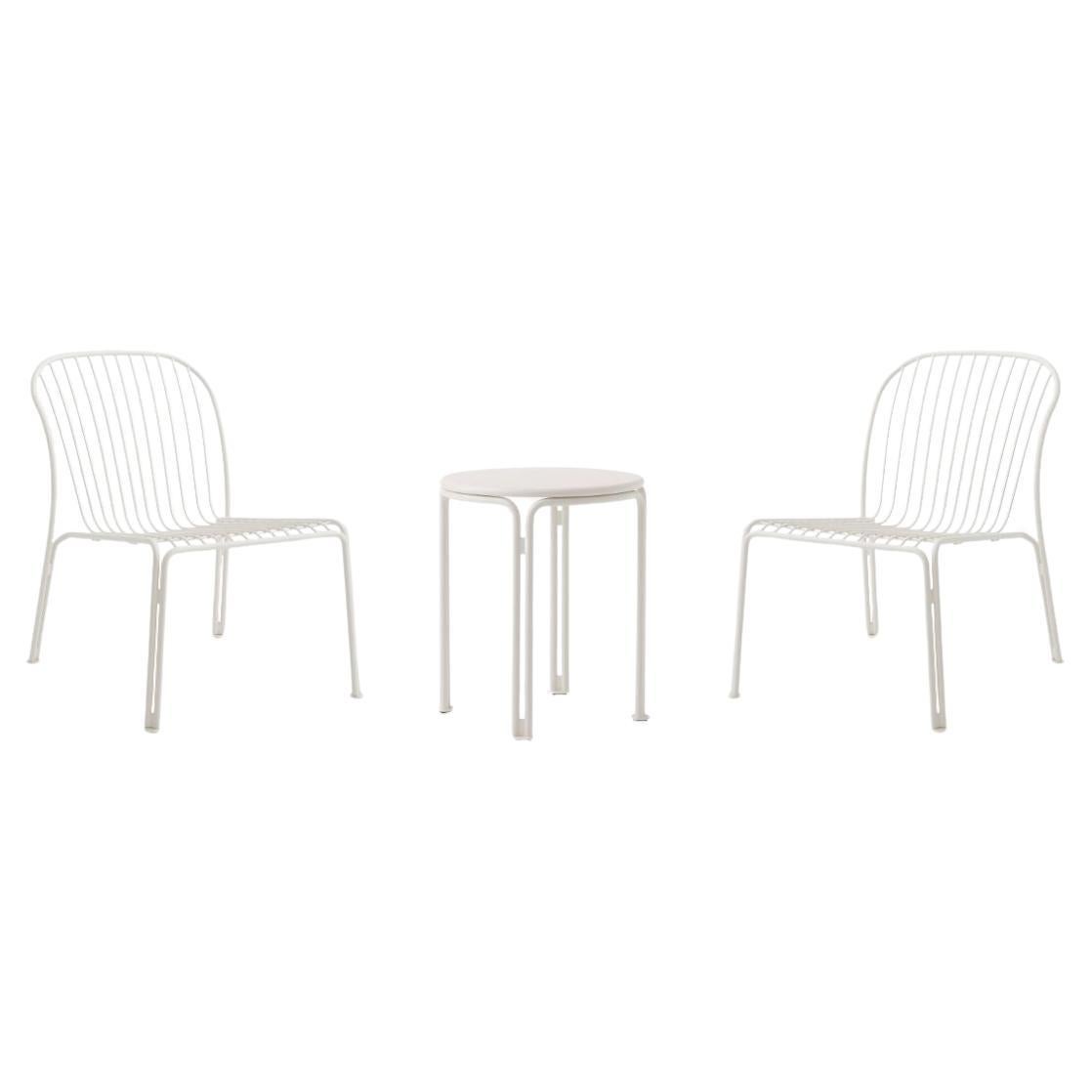 Set of Thorvald Outdoor Lounge Chairs/Side Table-Ivory-Space Copenhagen for &T