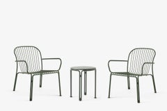 Set of Thorvald 2Outdoor Armchair/1Side Table-BronzeGreen-Space Copenhagen for&T
